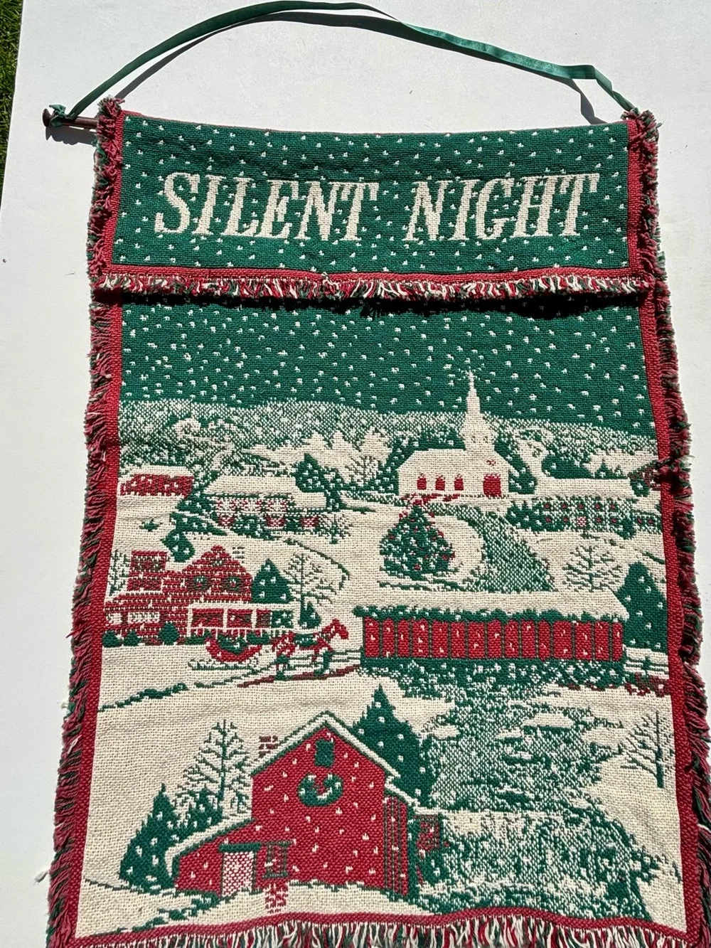 Windham Trading Co. Silent Night Wall Tapestry 21x28 with Wooden Dowel